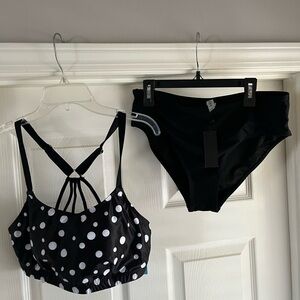 Black Polka Dot Bikini Set